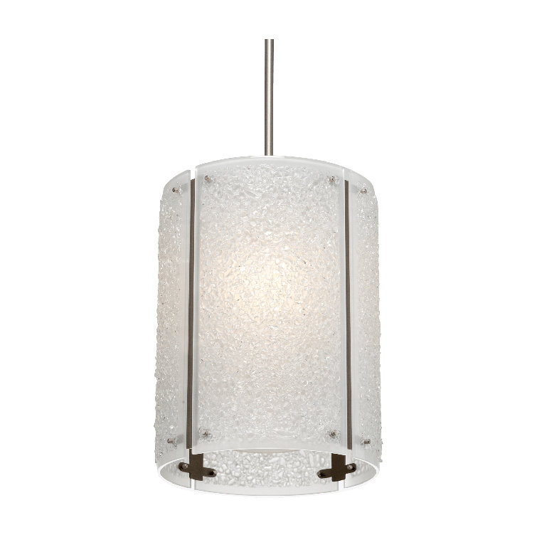 Textured Glass Cylinder Pendant