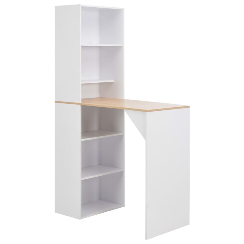 Dourdain Dining Table, White, Natural