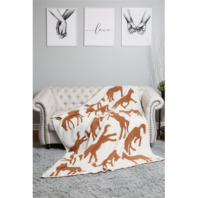 Jeté de luxe à motif animal - CHEVAL