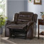 Design classique, tissu moelleux brun foncé, fauteuil inclinable oscillant