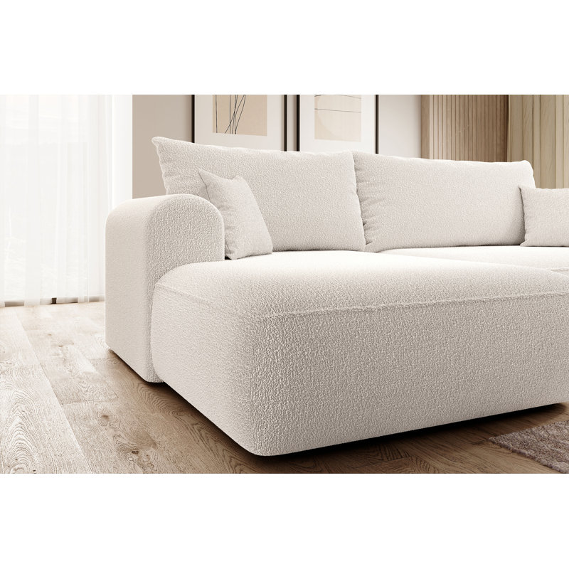 Aian 3 Seater Sofa & Chaise, Left Hand Facing, Cream