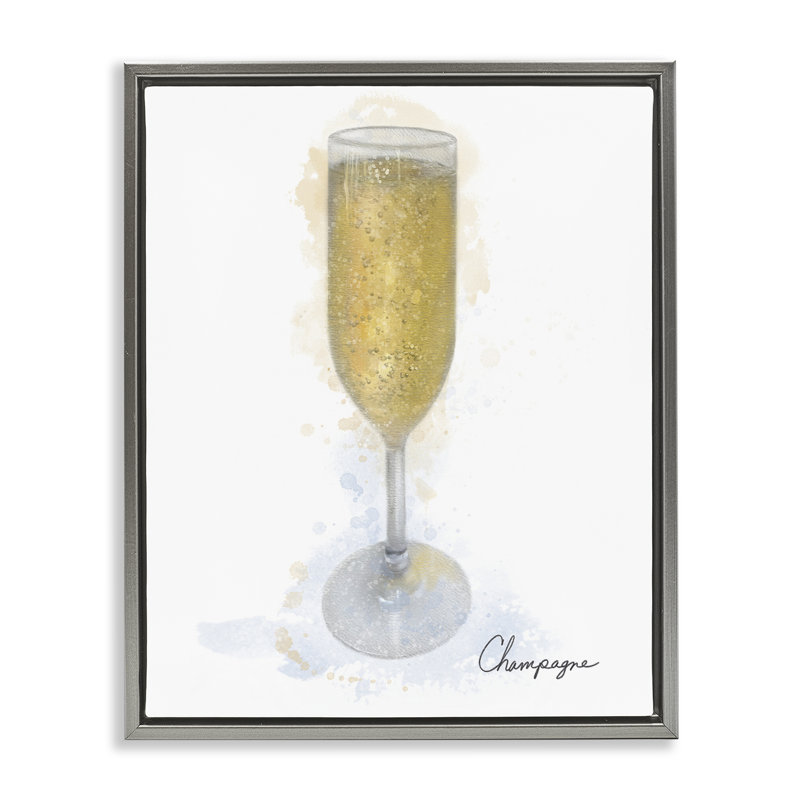Cadre flottant champagne champagne, design par Matthew Piotrowicz, Cadre flottant gris lustré, H 21 po x l 17 po