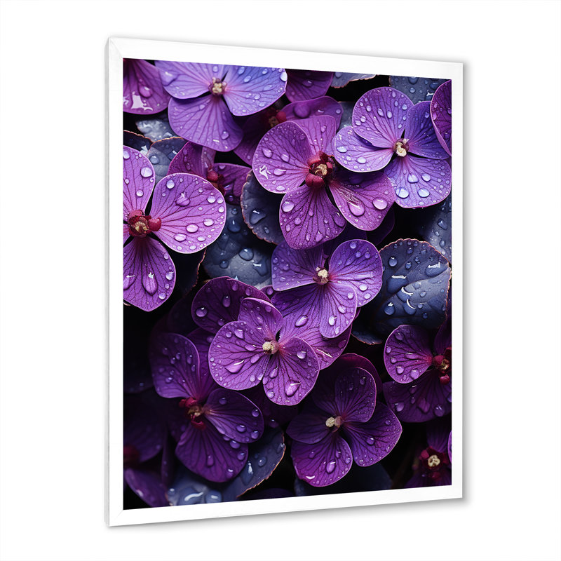 «Mauve surréel», reproduction sur toile, H 40 po x l 30 po x P 1,5 po, Cadre simple blanc