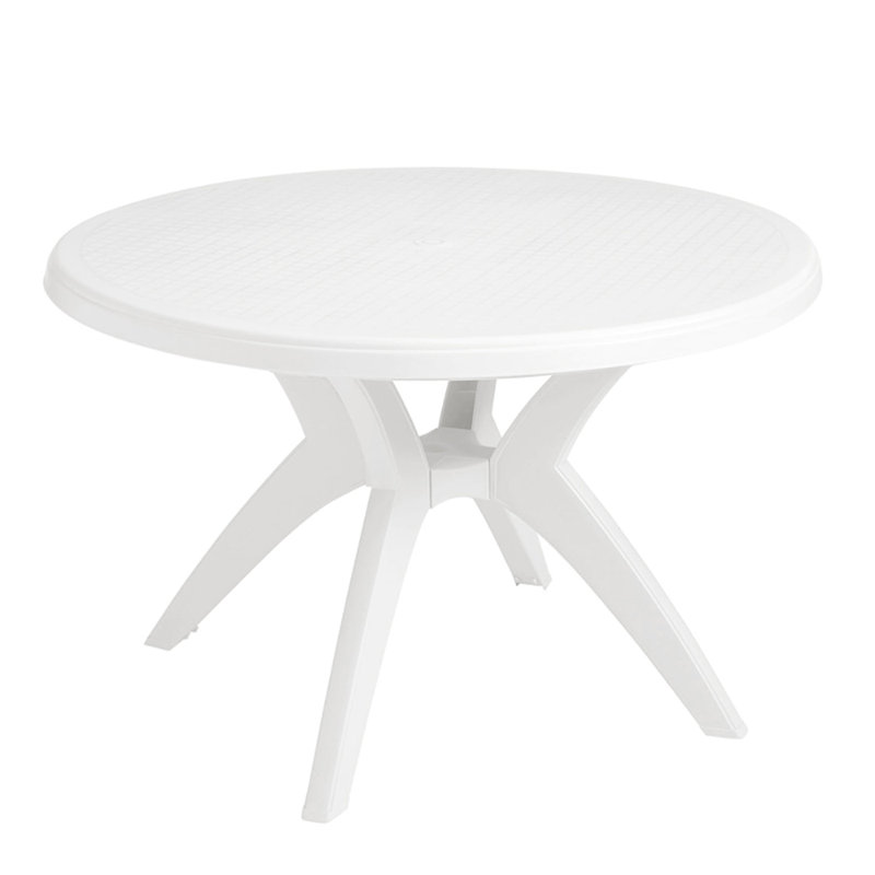Grosfillex Ibiza Resin 46" Round Pedestal Table, White