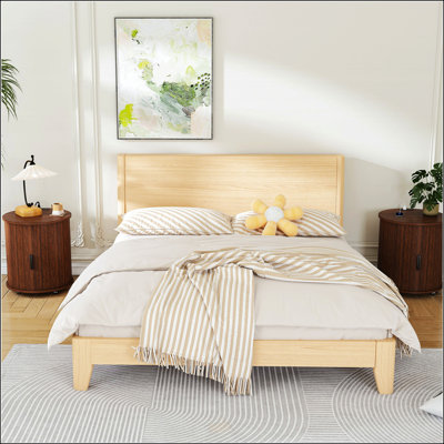 Table de bout cylindrique de style Mid-Century moderne avec station de charge intégrée et porte coulissante, table de chevet ronde à 2 niveaux avec ports USB, table de chevet en noyer pour le salon, la chambre à coucher, le vestibule