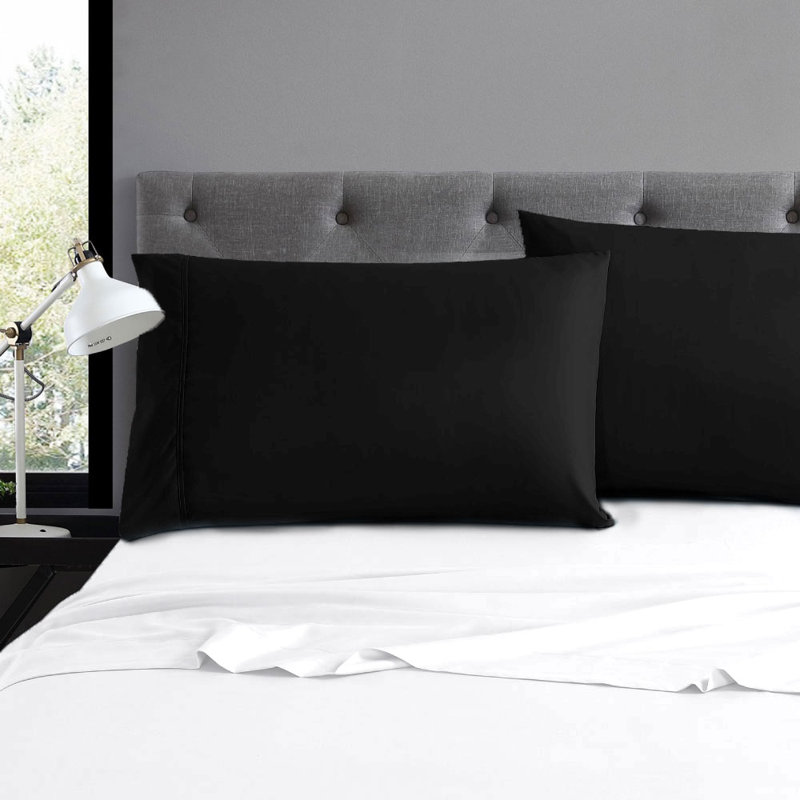 Soft Microfiber Pillowcase - Basics by Wayfair™, King, Black