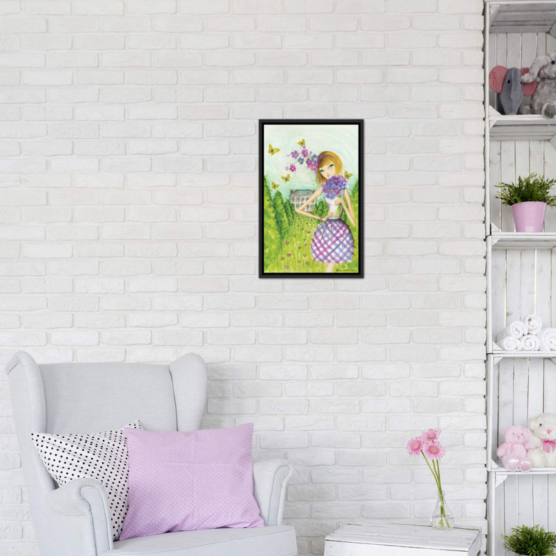 Printemps à Summerside # 2, art, Toile avec cadre noir patiné, H 26 po x l 18 po x P 1,5 po