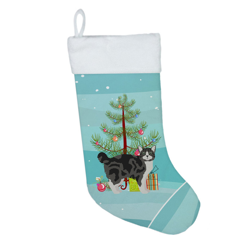 Christmas Stocking, Gray/Black/Blue