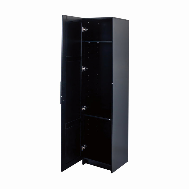 Stackable Wall Mounted Storage Cabinet, 15.75" D X 15.75" W X 70.87" H,Black, Black