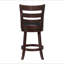 Chaise de salle à manger pivotante à 360 degrés à hauteur de comptoir cerisier foncé avec repose-pieds confortable en bois massif 1pc