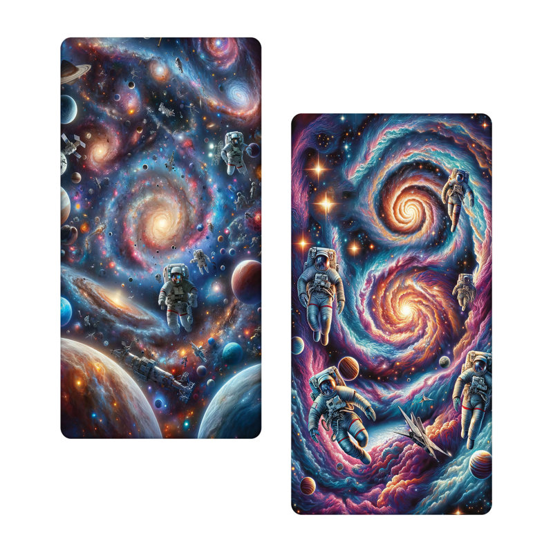 Microfiber Outer Space Fitted Sheet, Queen Fitted Sheet