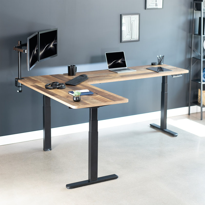  Bureau en coin électrique 83 "X 60", Noir