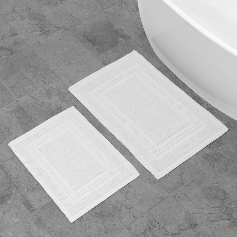 Bryson 100% Cotton Bath Rug, Washed White