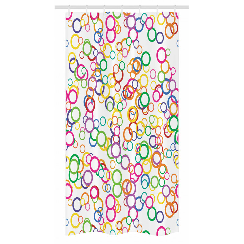 Geometric Shower Curtain with Hooks Included, 36" W x 72" L