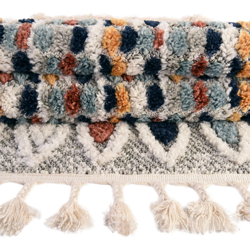 Contemporary Amarissa Area Rug Ivory-Multi Color, Rectangle 9' x 12'