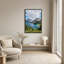 Art mural sur toile Mountain Lake avec eau turquoise et pins-1336168328