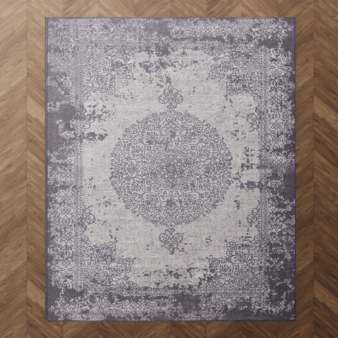 Zehorit Machine Washable Vintage Area Rug For Living Room, Hallway Runner, Entryway Rug Bungalow Rose Rug 