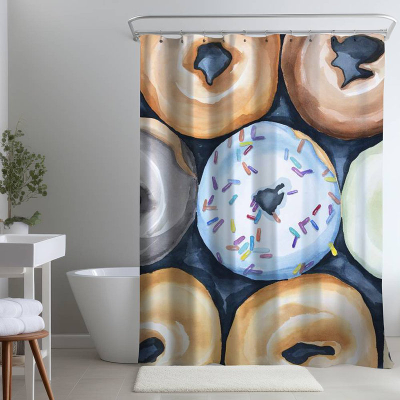 Shower Curtain GA88 – Polyester Shower Curtain, Dye Sublimation Print, 71" W × 74" L