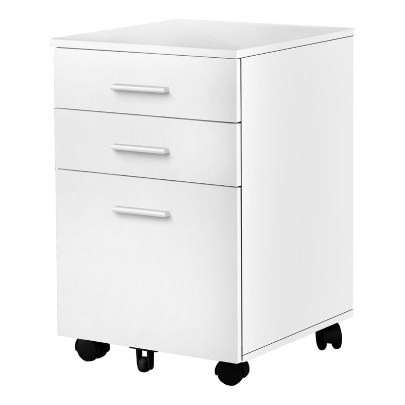 File Cabinet, Rolling Mobile, Storage Drawers, Printer Stand, Office, Work, Laminate, Contemporary, Modern, White