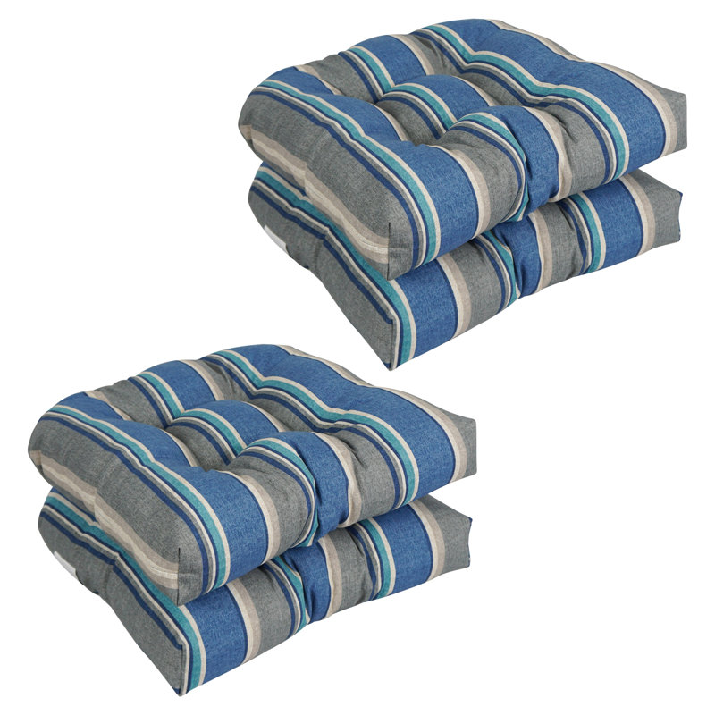 Outdoor 5'' Rocking Chair Seat Cushion, Gray/Blue
