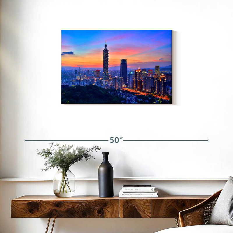 Sireci Sunset Over Taipei, 20" H x 30" W