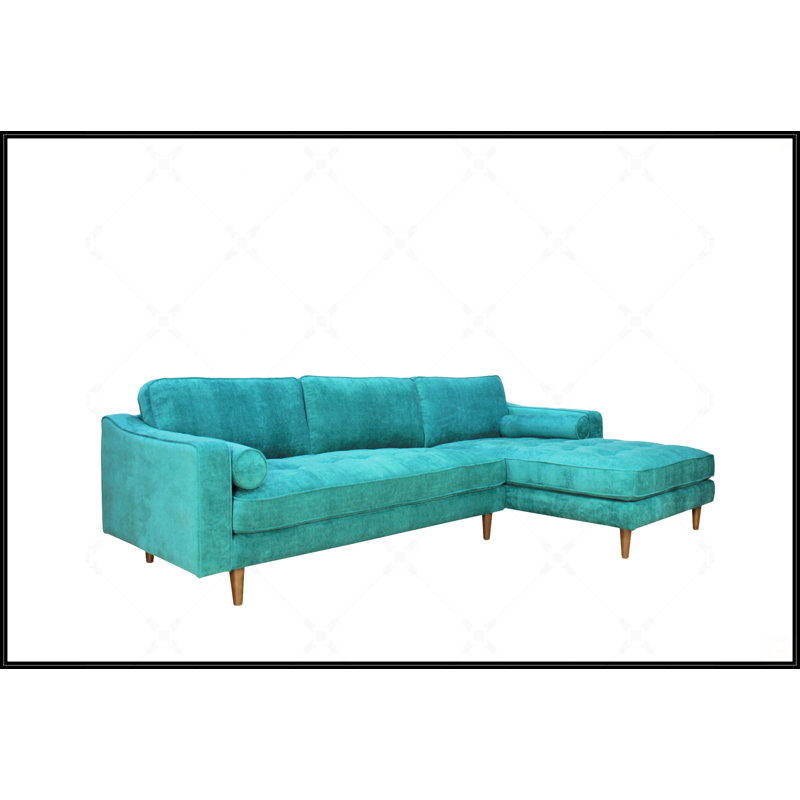 Canapé modulaire faisant face à la droite Anderson en denim Anderson, parfait pour le confort et les espaces de vie modernes.