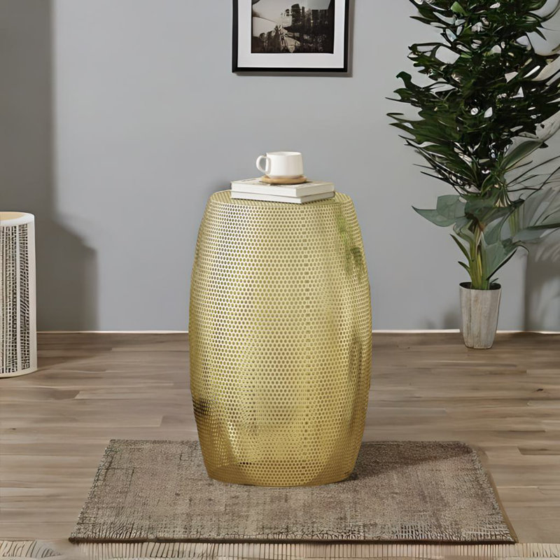 Round Metal Hollow Side Table