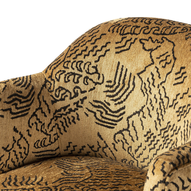 Aurora 26" Wide Swivel Armchair, Balkan Ochre Rayon / Viscose