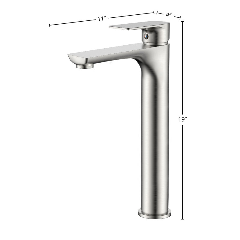 DAX Single Handle Brass Bathroom Vessel Faucet, Nickel