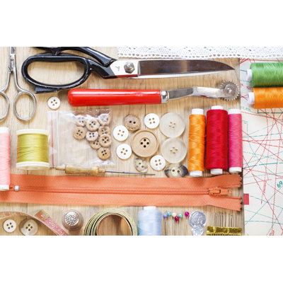 Sewing Items - Wrapped Canvas Print