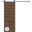 Porte de grange coulissante en bois de noyer et en bois de pacane et verre composite givré 24 po x 84 po avec quincaillerie Louver-93912525-93912532