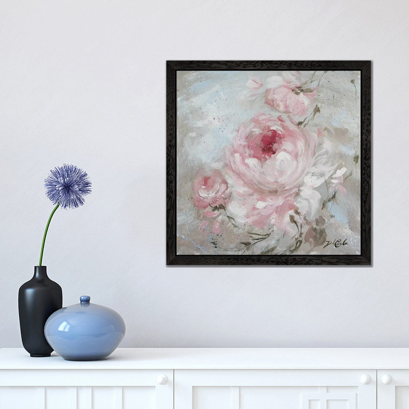 Blush II by Debi Coules - Floater Frame Painting on Canvas, Black, 93.98 cm H x 93.98 cm W