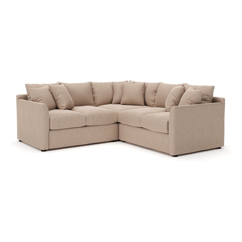 Cecelia Upholstered L-Shaped Sectional, Conversation Linen Basketweave, Left Hand Facing