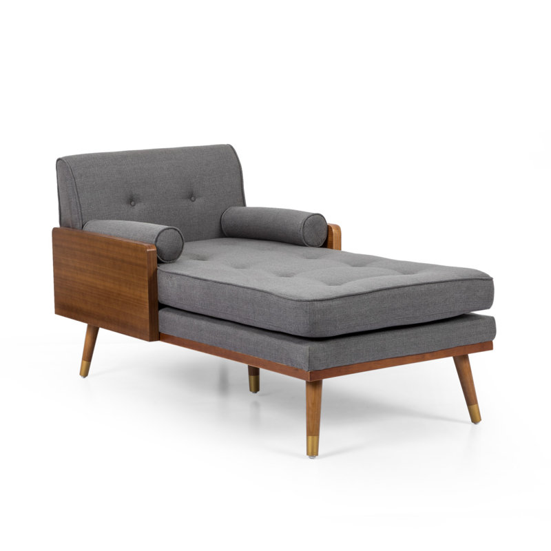 Chaise longue à 2 accoudoirs capitonnés Cape, Gris