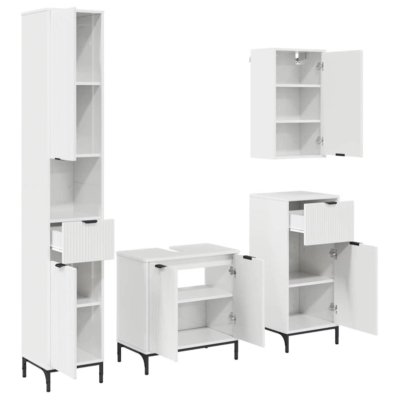 60.5cm Bathroom Vanity Base Only, High Gloss White
