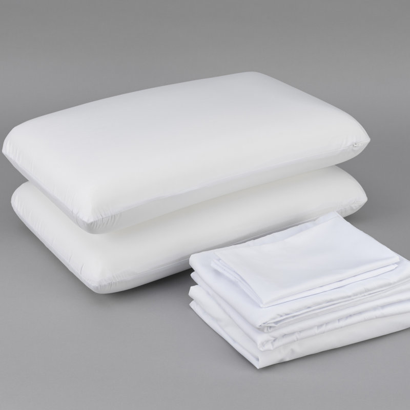 King Bedding With - 2 Molded Pillows, Smooth Sheets, Mattress Protector For A Comfy Sleep Cooled 100% Liquid