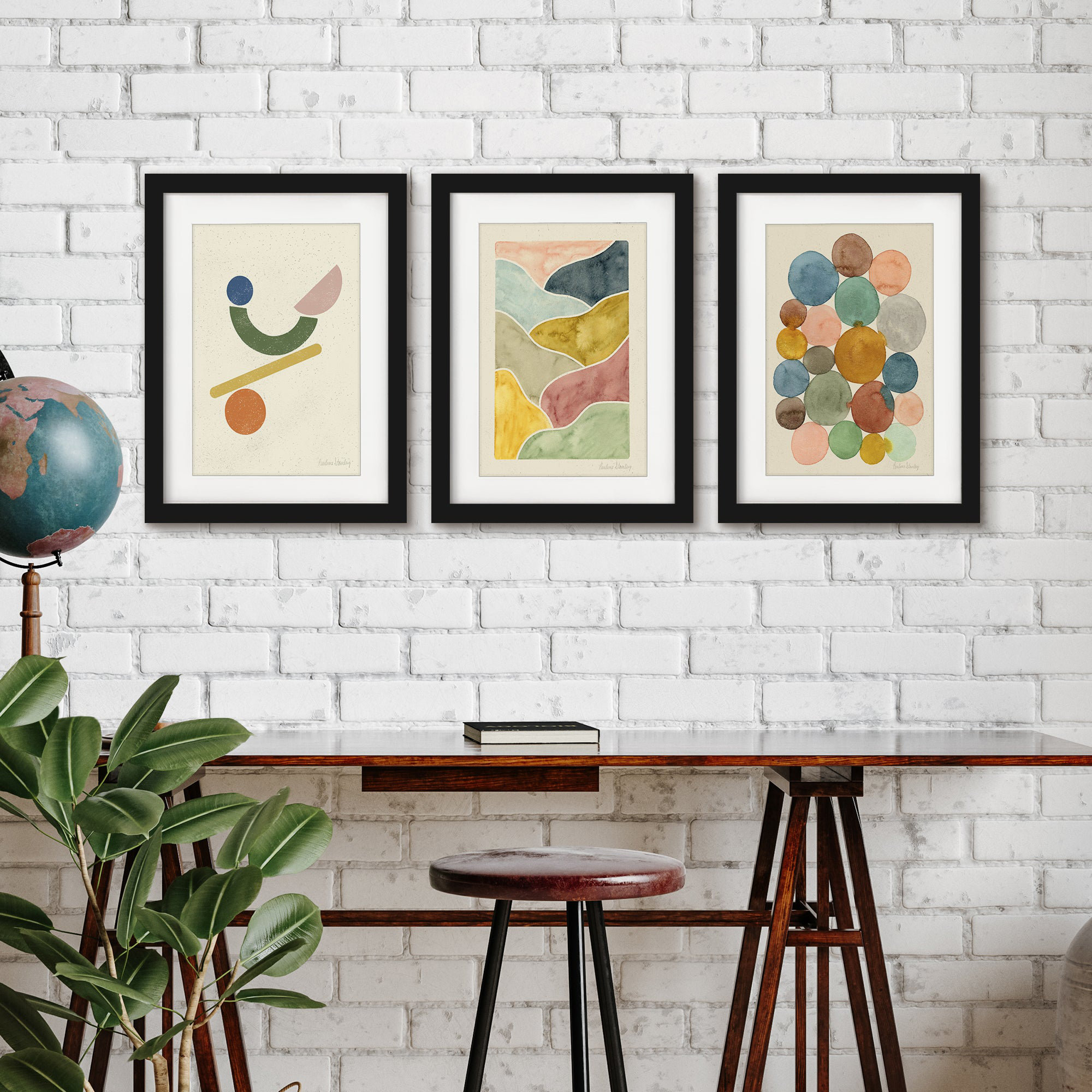 Art Print Wall Art Abstract Shapes Watercolor Pauline Stanley