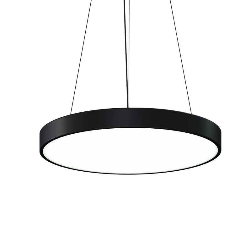 Pi 1 - Light LED Single Pendant, 2.25" H x 23.75" W x 23.75" D, 3000K, Satin Black