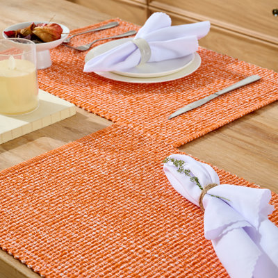 4-Pack, 100% Cotton, Two Tone Woven 13X19 Placemat Sets