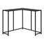 Table de salon - Accent d'angle étroit noir pour la chambre à coucher, vestibule avec plateforme en stratifié et chambre à coucher moderne à structure métallique, fabrication robuste