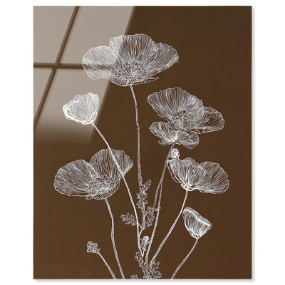 «White Poppy I», reproduction d'art acrylique boho rustique par Art Remedy, prête à être suspendue, 20 x 24