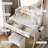 Bedroom Vanity Mirror with LED Lights & Power Outlets – Adjustable Brightness Touch Light Mirror, Makeup Vanity Dressing Table with Stool-653110096