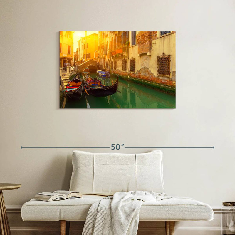 Gondoles du canal Ravi à Venise, H 24 po x l 36 po