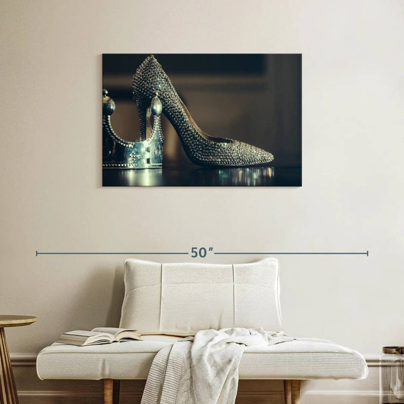 Shuttleworth Silver High Heels, 24" H x 36" W