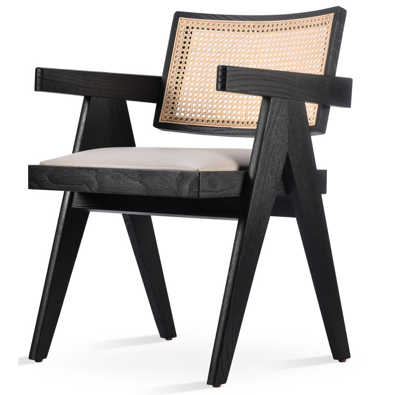 Pierre J Arm Half Wicker, Bone-Light Gray
