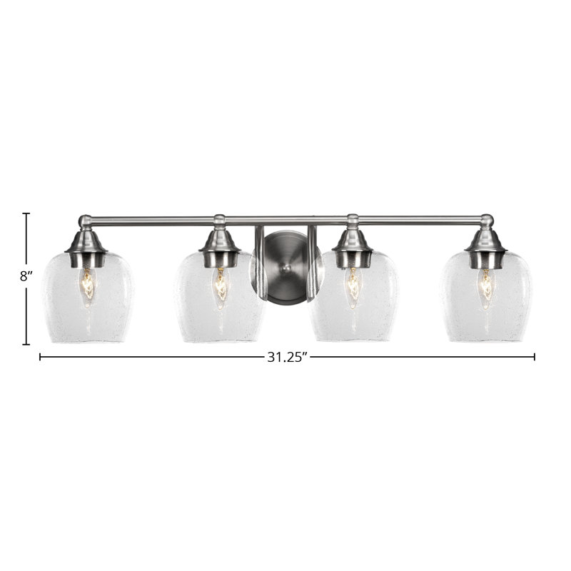 Barre d'éclairage de salle de bain 4 lumières Michell, Nickel brossé