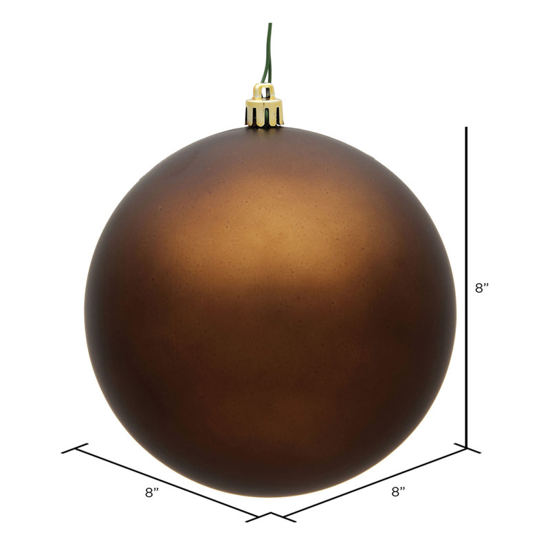 Ornement boule des Fêtes seulement, H 8 po x l 8 po x P 8 po, Moka