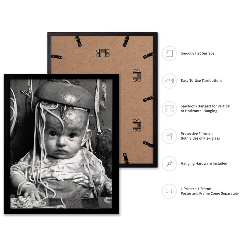 Spaghetti bébé, Black Framed, Poster, 11"H x 14"W