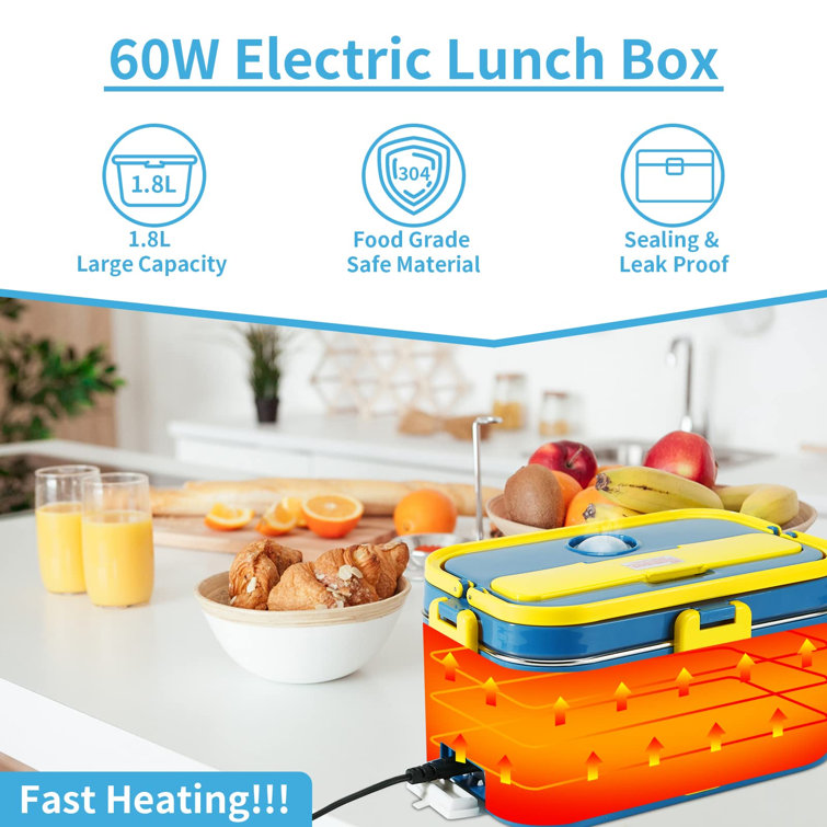 Electric Lunch Box Food Warmer Leak Proof Portable Food Heater Camp Travel