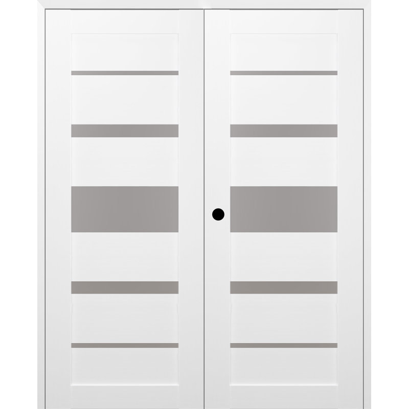 Porte française Kina, Blanc noble, À droite, 71,75 po x 95,24 po